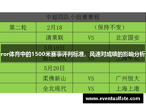 ror体育中的1500米赛事评判标准，风速对成绩的影响分析